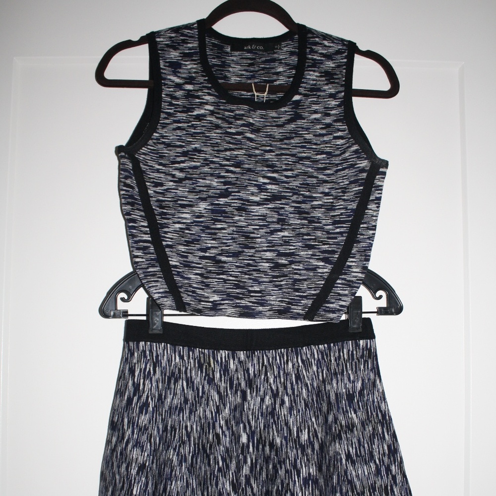Ark & Co Crop Top and Skater Skirt Set